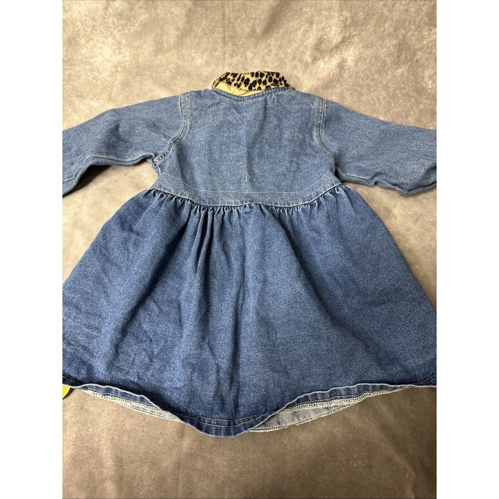 Rare Disney "The Minnie Collection" Denim Dress 3T Leopard Collar & Cuffs - Picture 7 of 7